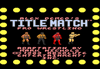 Title Match Pro Wrestling title screen for Atari 7800